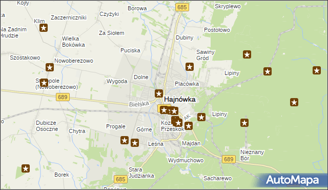 mapa Hajnówka, Hajnówka na mapie Targeo