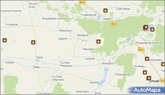 mapa Haliczany, Haliczany na mapie Targeo