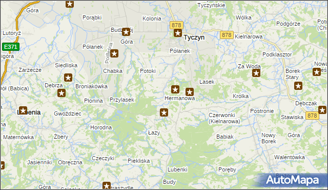 mapa Hermanowa, Hermanowa na mapie Targeo