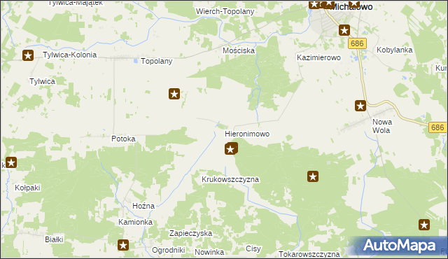 mapa Hieronimowo, Hieronimowo na mapie Targeo