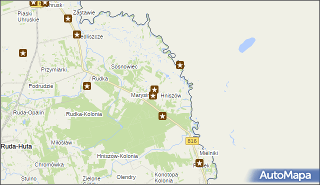 mapa Hniszów, Hniszów na mapie Targeo