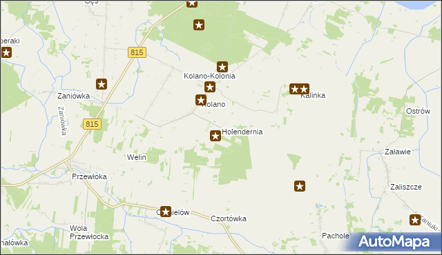 mapa Holendernia gmina Jabłoń, Holendernia gmina Jabłoń na mapie Targeo