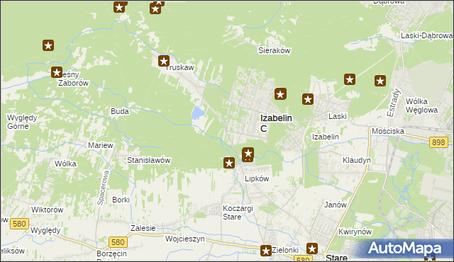 mapa Hornówek gmina Izabelin, Hornówek gmina Izabelin na mapie Targeo
