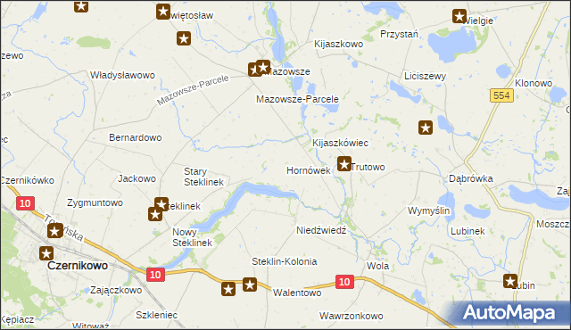 mapa Hornówek gmina Kikół, Hornówek gmina Kikół na mapie Targeo