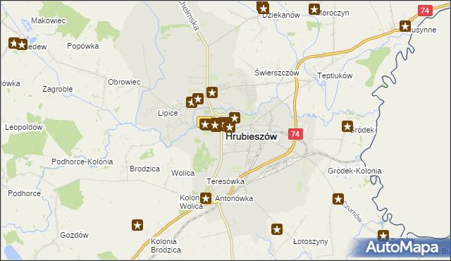 mapa Hrubieszów, Hrubieszów na mapie Targeo