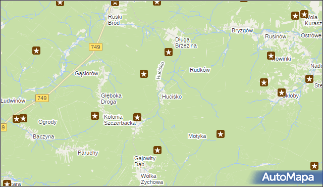 mapa Hucisko gmina Przysucha, Hucisko gmina Przysucha na mapie Targeo