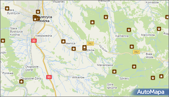 mapa Idzików, Idzików na mapie Targeo