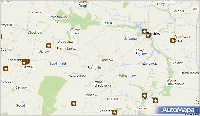 mapa Ignaców gmina Błędów, Ignaców gmina Błędów na mapie Targeo