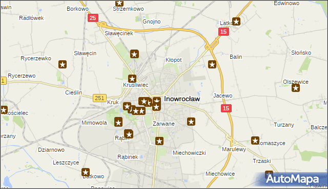 mapa Inowrocławia, Inowrocław na mapie Targeo