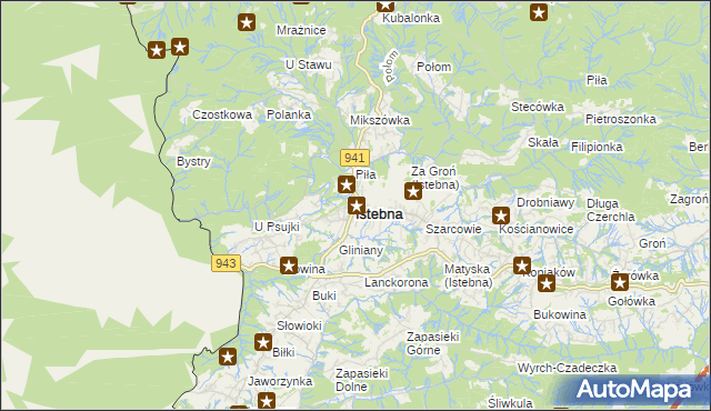 mapa Istebna, Istebna na mapie Targeo