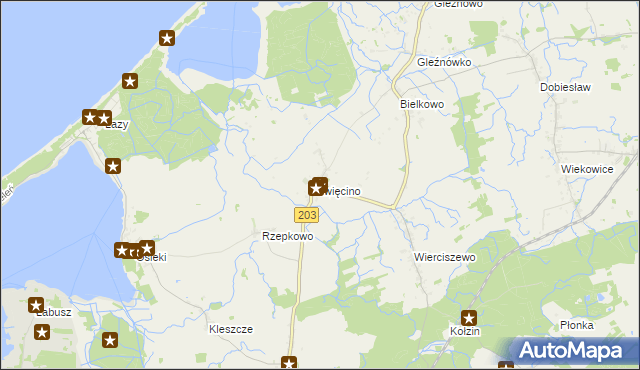 mapa Iwięcino, Iwięcino na mapie Targeo