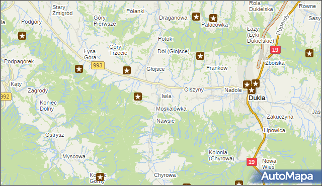 mapa Iwla, Iwla na mapie Targeo