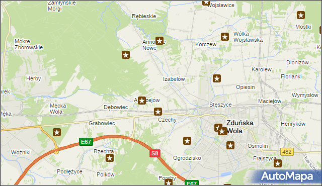 mapa Izabelów Mały, Izabelów Mały na mapie Targeo