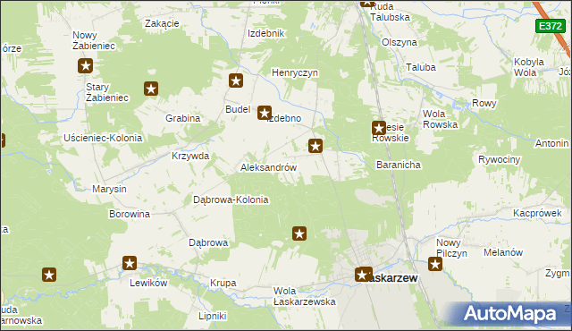 mapa Izdebno-Kolonia gmina Łaskarzew, Izdebno-Kolonia gmina Łaskarzew na mapie Targeo