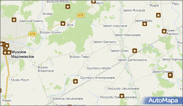 mapa Jabłoń-Kikolskie, Jabłoń-Kikolskie na mapie Targeo