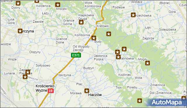 mapa Jabłonica Polska, Jabłonica Polska na mapie Targeo