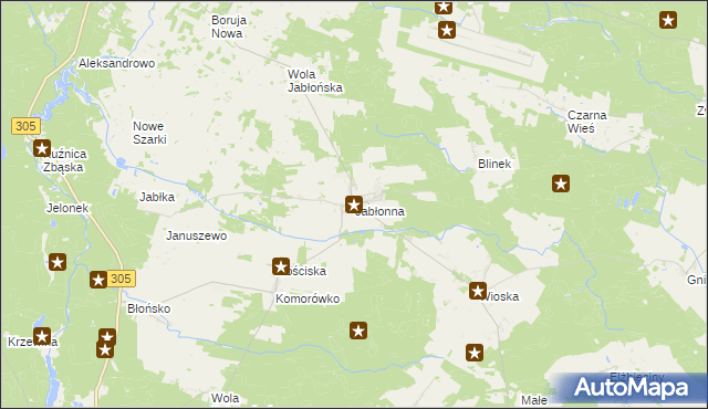 mapa Jabłonna gmina Rakoniewice, Jabłonna gmina Rakoniewice na mapie Targeo