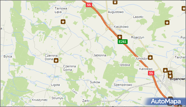 mapa Jabłonna gmina Rydzyna, Jabłonna gmina Rydzyna na mapie Targeo