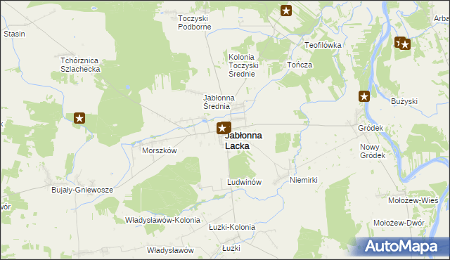 mapa Jabłonna Lacka, Jabłonna Lacka na mapie Targeo