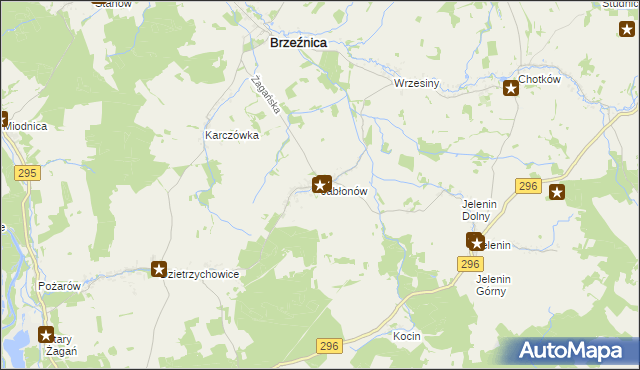 mapa Jabłonów gmina Brzeźnica, Jabłonów gmina Brzeźnica na mapie Targeo