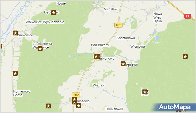 mapa Jabłonowo gmina Ujście, Jabłonowo gmina Ujście na mapie Targeo