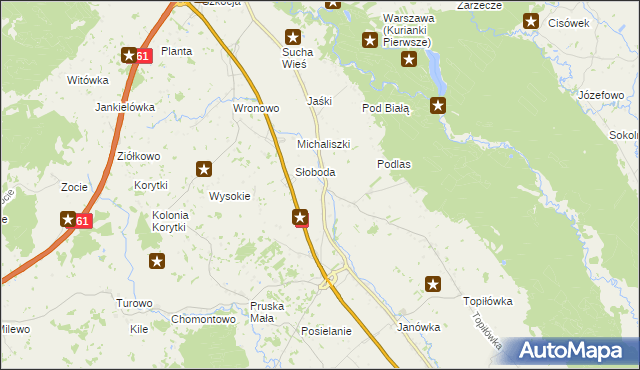 mapa Jabłońskie gmina Augustów, Jabłońskie gmina Augustów na mapie Targeo