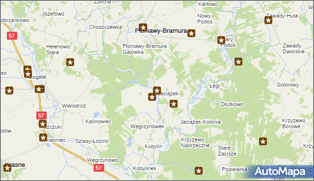 mapa Jaciążek, Jaciążek na mapie Targeo