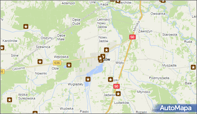 mapa Jadów, Jadów na mapie Targeo