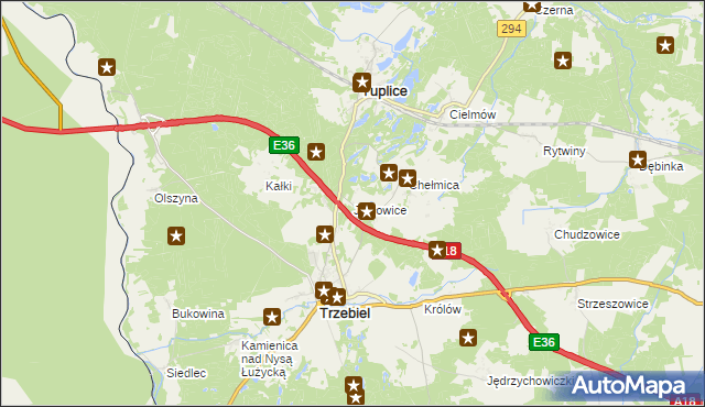 mapa Jagłowice, Jagłowice na mapie Targeo