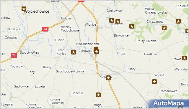 mapa Jakubowice gmina Ożarów, Jakubowice gmina Ożarów na mapie Targeo