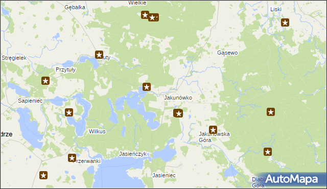 mapa Jakunówko, Jakunówko na mapie Targeo