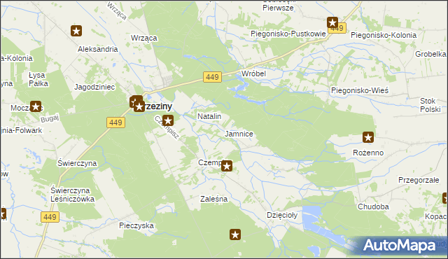 mapa Jamnice, Jamnice na mapie Targeo