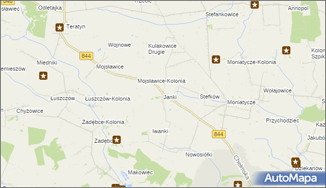 mapa Janki gmina Hrubieszów, Janki gmina Hrubieszów na mapie Targeo