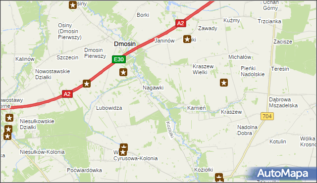 mapa Janów gmina Dmosin, Janów gmina Dmosin na mapie Targeo