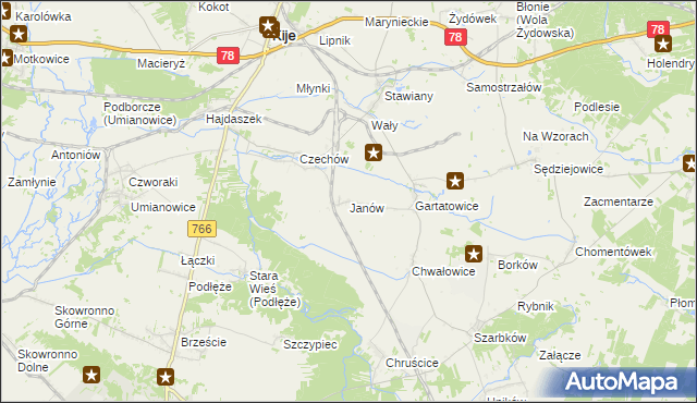 mapa Janów gmina Kije, Janów gmina Kije na mapie Targeo