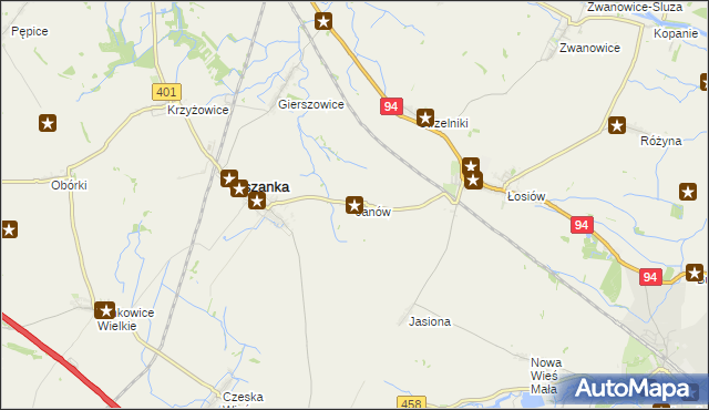 mapa Janów gmina Olszanka, Janów gmina Olszanka na mapie Targeo