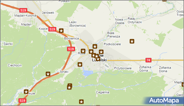 mapa Janów Lubelski, Janów Lubelski na mapie Targeo