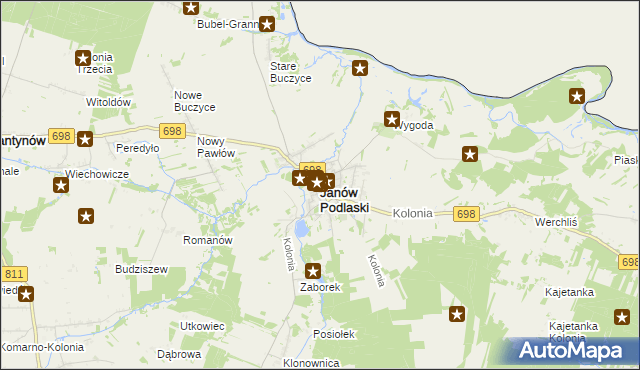 mapa Janów Podlaski, Janów Podlaski na mapie Targeo