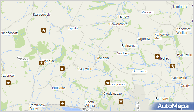 mapa Janowa gmina Otmuchów, Janowa gmina Otmuchów na mapie Targeo