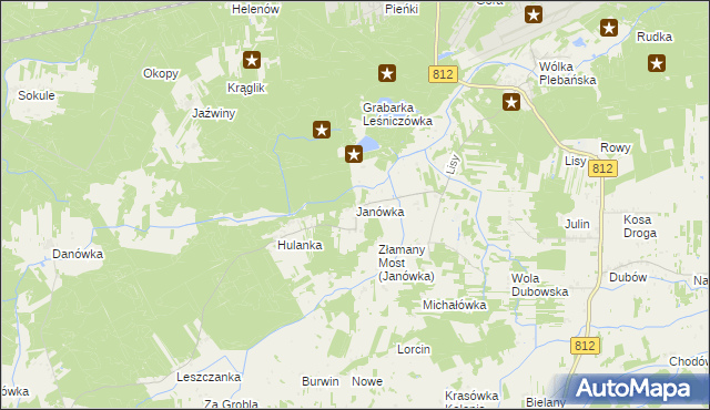mapa Janówka gmina Biała Podlaska, Janówka gmina Biała Podlaska na mapie Targeo