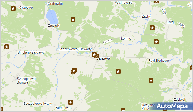 mapa Janowo powiat nidzicki, Janowo powiat nidzicki na mapie Targeo