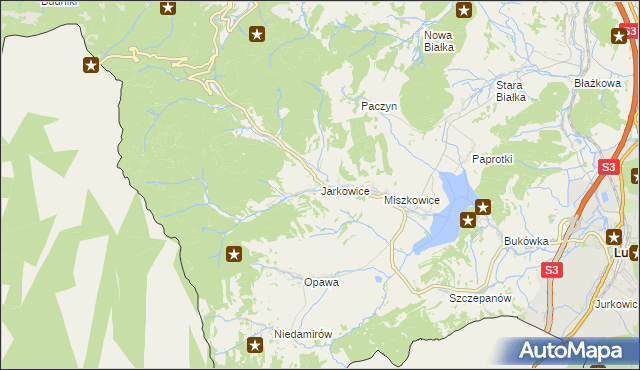 mapa Jarkowice, Jarkowice na mapie Targeo