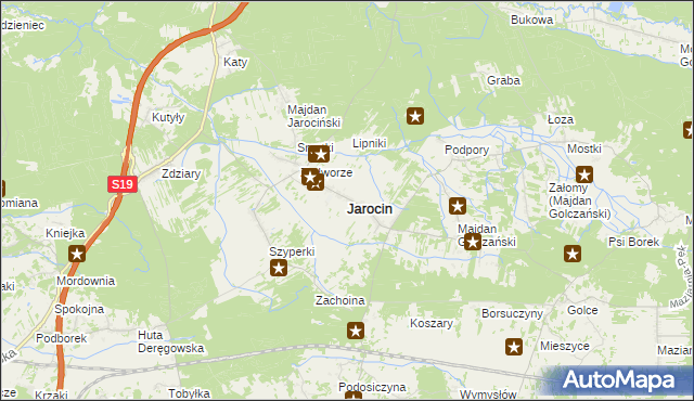 mapa Jarocin powiat niżański, Jarocin powiat niżański na mapie Targeo