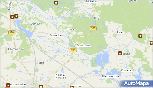 mapa Jaroszówka gmina Chojnów, Jaroszówka gmina Chojnów na mapie Targeo