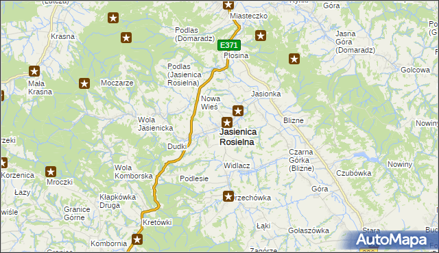 mapa Jasienica Rosielna, Jasienica Rosielna na mapie Targeo