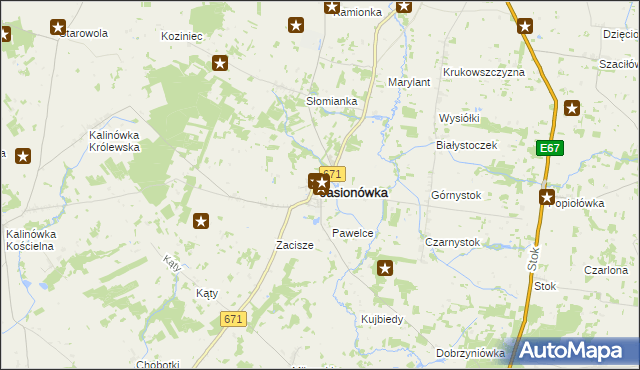 mapa Jasionówka, Jasionówka na mapie Targeo