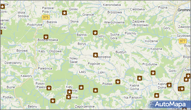 mapa Jastrzębia gmina Ciężkowice, Jastrzębia gmina Ciężkowice na mapie Targeo