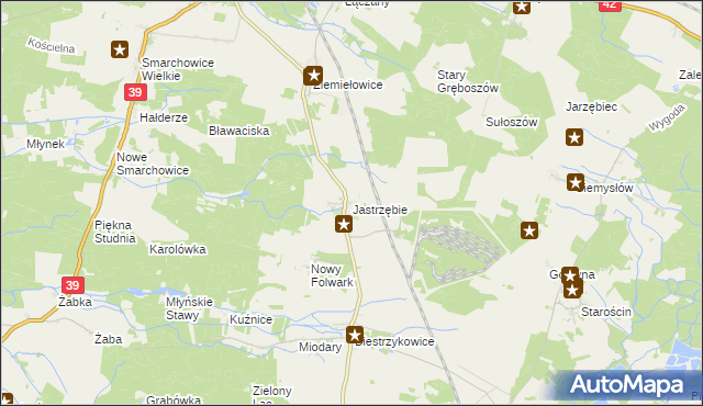 mapa Jastrzębie gmina Namysłów, Jastrzębie gmina Namysłów na mapie Targeo