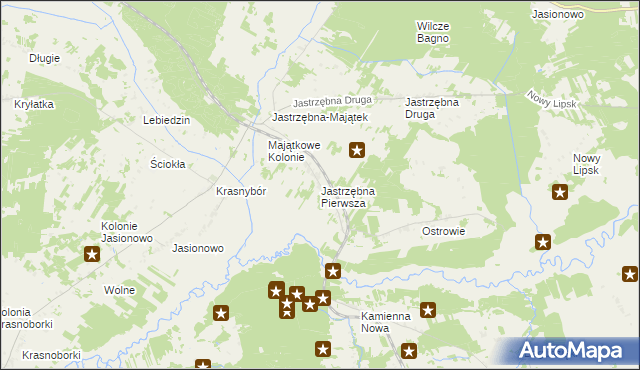 mapa Jastrzębna Pierwsza, Jastrzębna Pierwsza na mapie Targeo