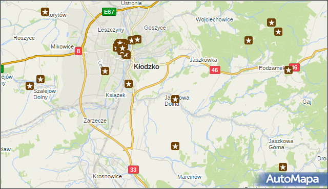 mapa Jaszkowa Dolna, Jaszkowa Dolna na mapie Targeo